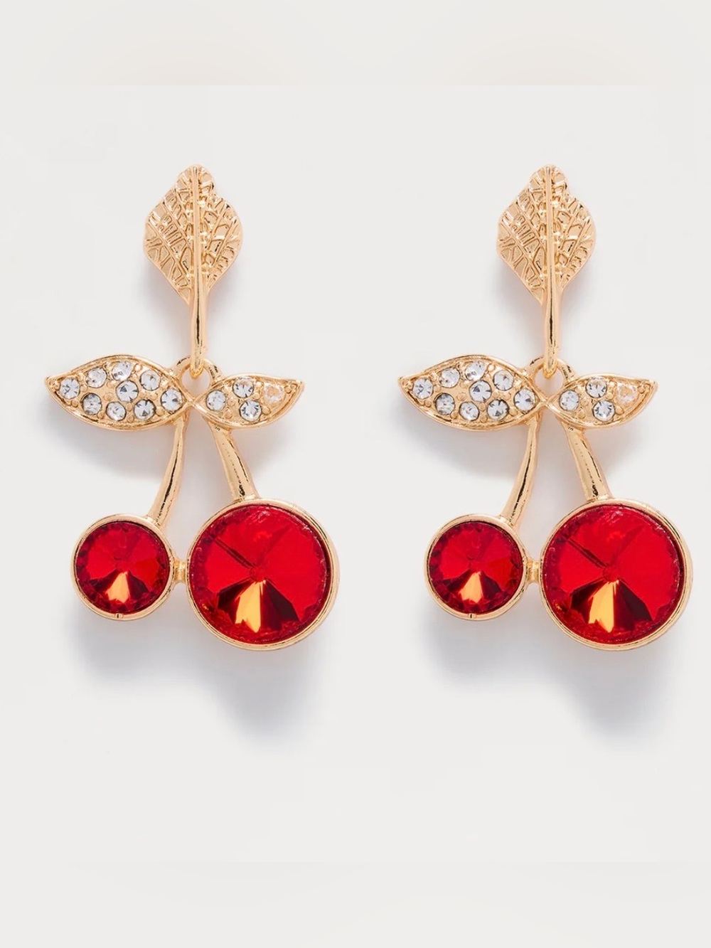 Gold Cherry Drop Earrings
